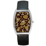 Leopard Print Design Barrel Style Metal Watch