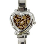 Leopard Print Design Heart Italian Charm Watch