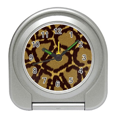 Leopard Print Design Travel Alarm Clock from ArtsNow.com Front