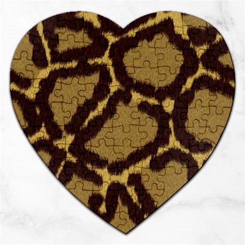 Leopard Print Design Jigsaw Puzzle (Heart) from ArtsNow.com Front