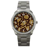 Leopard Print Design Sport Metal Watch