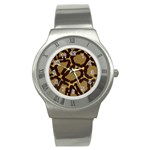 Leopard Print Design Stainless Steel Watch