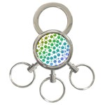 Rainbow Bubbles Design 3-Ring Key Chain