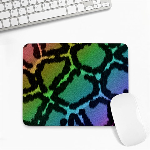 Cool Rainbow Leopard Print Design Small Mousepad from ArtsNow.com Front