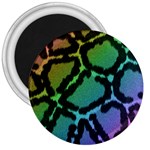 Cool Rainbow Leopard Print Design 3  Magnet