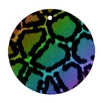 Cool Rainbow Leopard Print Design Ornament (Round)