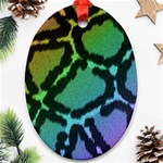 Cool Rainbow Leopard Print Design Ornament (Oval)