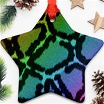 Cool Rainbow Leopard Print Design Ornament (Star)