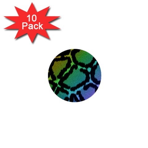 Cool Rainbow Leopard Print Design 1  Mini Button (10 pack)  from ArtsNow.com Front