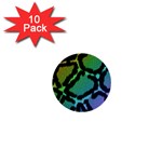 Cool Rainbow Leopard Print Design 1  Mini Button (10 pack) 