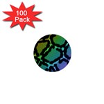 Cool Rainbow Leopard Print Design 1  Mini Button (100 pack) 