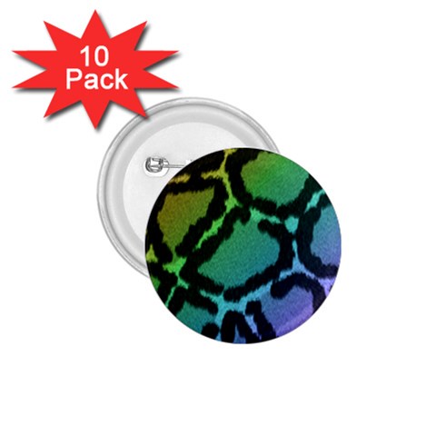Cool Rainbow Leopard Print Design 1.75  Button (10 pack)  from ArtsNow.com Front