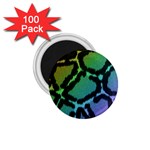 Cool Rainbow Leopard Print Design 1.75  Magnet (100 pack) 