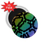 Cool Rainbow Leopard Print Design 2.25  Magnet (10 pack)
