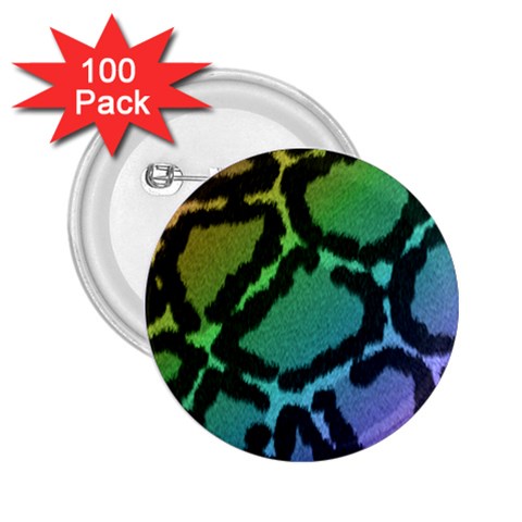 Cool Rainbow Leopard Print Design 2.25  Button (100 pack) from ArtsNow.com Front