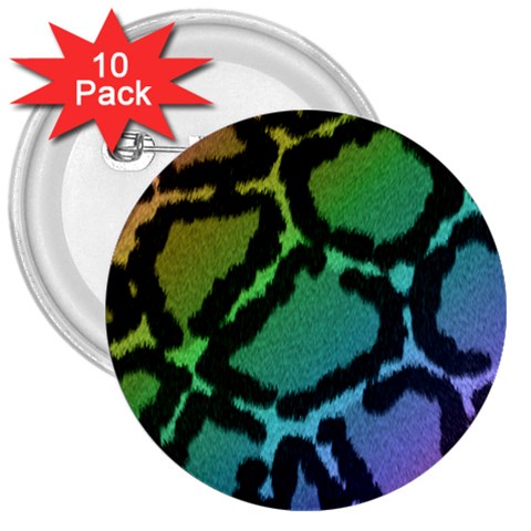 Cool Rainbow Leopard Print Design 3  Button (10 pack) from ArtsNow.com Front