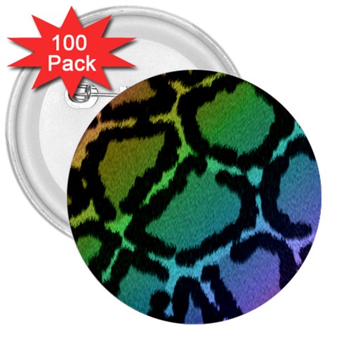 Cool Rainbow Leopard Print Design 3  Button (100 pack) from ArtsNow.com Front