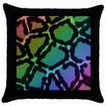Cool Rainbow Leopard Print Design Throw Pillow Case (Black)