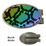 Cool Rainbow Leopard Print Design Money Clip (Oval)