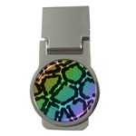 Cool Rainbow Leopard Print Design Money Clip (Round)