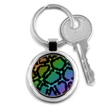 Cool Rainbow Leopard Print Design Key Chain (Round)