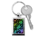 Cool Rainbow Leopard Print Design Key Chain (Rectangle)
