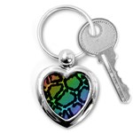 Cool Rainbow Leopard Print Design Key Chain (Heart)