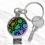 Cool Rainbow Leopard Print Design Nail Clippers Key Chain