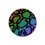 Cool Rainbow Leopard Print Design Rubber Round Coaster (4 pack)