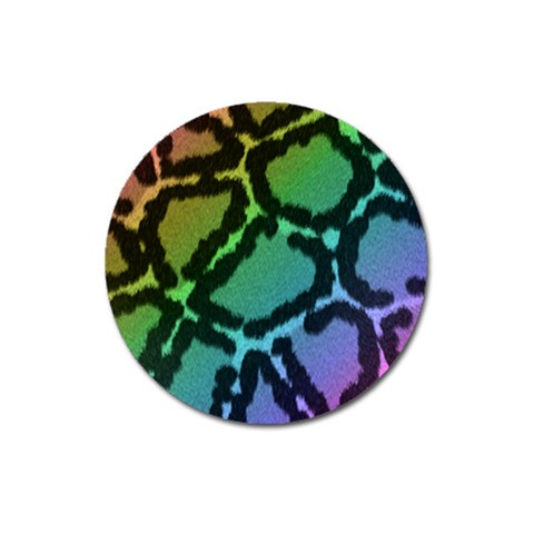 Cool Rainbow Leopard Print Design Magnet 3  (Round) from ArtsNow.com Front