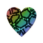Cool Rainbow Leopard Print Design Magnet (Heart)
