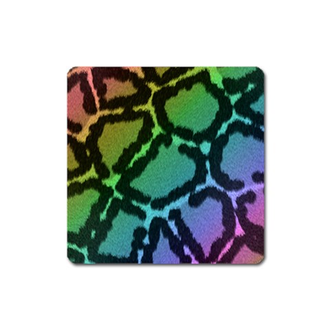 Cool Rainbow Leopard Print Design Magnet (Square) from ArtsNow.com Front
