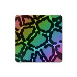 Cool Rainbow Leopard Print Design Magnet (Square)