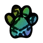 Cool Rainbow Leopard Print Design Magnet (Paw Print)
