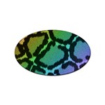 Cool Rainbow Leopard Print Design Sticker Oval (10 pack)