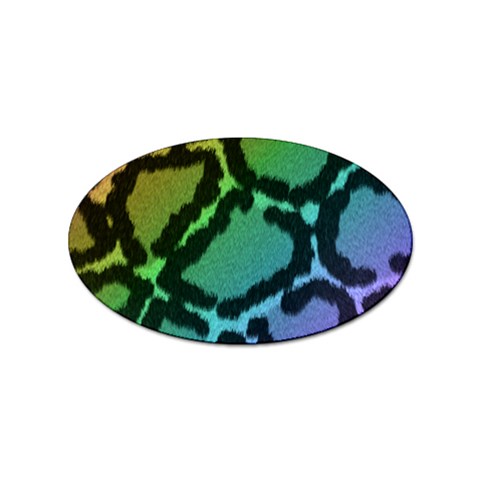 Cool Rainbow Leopard Print Design Sticker Oval (100 pack) from ArtsNow.com Front