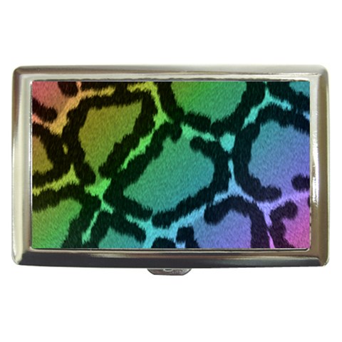 Cool Rainbow Leopard Print Design Cigarette Money Case from ArtsNow.com Front