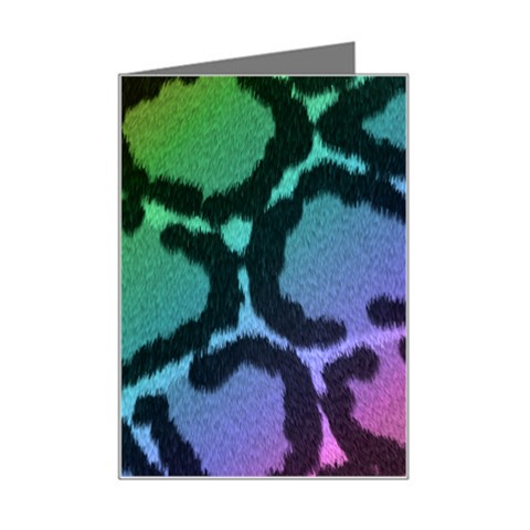 Cool Rainbow Leopard Print Design Mini Greeting Card from ArtsNow.com Left