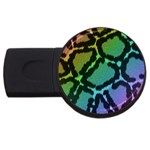 Cool Rainbow Leopard Print Design USB Flash Drive Round (2 GB)