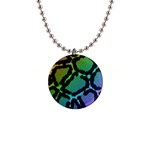 Cool Rainbow Leopard Print Design 1  Button Necklace