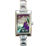 Jesus Overlooking Jerusalem - Ave Hurley of ArtRevu - Rectangle Italian Charm Watch