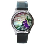 Jesus Overlooking Jerusalem - Ave Hurley of ArtRevu - Round Metal Watch