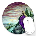Jesus Overlooking Jerusalem-by AveHurley of ArtRevu - Round Mousepad