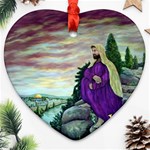 Jesus Overlooking Jerusalem - Ave Hurley of ArtRevu - Ornament (Heart)