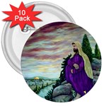 Jesus Overlooking Jerusalem - Ave Hurley of ArtRevu - 3  Button (10 pack)