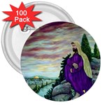 Jesus Overlooking Jerusalem - Ave Hurley of ArtRevu - 3  Button (100 pack)