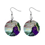 Jesus Overlooking Jerusalem - Ave Hurley of ArtRevu - 1  Button Earrings