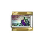Jesus Overlooking Jerusalem - Ave Hurley of ArtRevu - Gold Trim Italian Charm (9mm)
