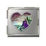 Jesus Overlooking Jerusalem - Ave Hurley of ArtRevu - Mega Link Heart Italian Charm (18mm)