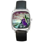 Jesus Overlooking Jerusalem - Ave Hurley of ArtRevu - Square Metal Watch